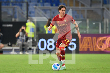 2021-09-12 - Nicolo' Zaniolo of AS Roma in action during the  Italian Football Championship League A 2021/2022 match between AS Roma vs US Sassuolo at the Olimpic Stadium in Rome. - AS ROMA VS US SASSUOLO - ITALIAN SERIE A - SOCCER