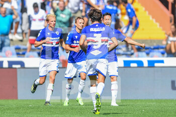 2021-09-12 - team Sampdoria, celebrates after scoring a goal - UC SAMPDORIA VS INTER - FC INTERNAZIONALE - ITALIAN SERIE A - SOCCER