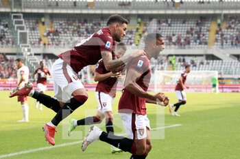 2021-09-12 - Gleison Bremer (Torino FC) and Antonio Sanabria (Torino FC) celebrates the goal - TORINO FC VS US SALERNITANA - ITALIAN SERIE A - SOCCER