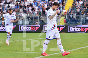 2021-09-19 - Francesco Caputo (Sampdoria) esulta dopo il gol - EMPOLI FC VS UC SAMPDORIA - ITALIAN SERIE A - SOCCER