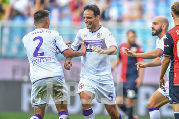 2021-09-18 - Lucas MARTINEZ QUARTA (Fiorentina), Iglesias BORJA VALERO (Fiorentina), celebrates after scoring a goal - GENOA CFC VS ACF FIORENTINA - ITALIAN SERIE A - SOCCER