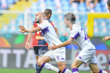 2021-09-18 - Riccardo SAPONARA (Fiorentina), celebrates after scoring a goal - GENOA CFC VS ACF FIORENTINA - ITALIAN SERIE A - SOCCER