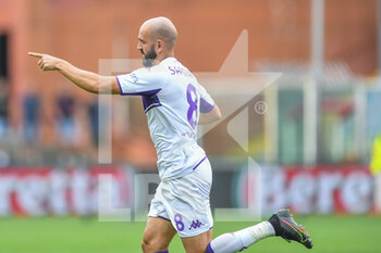 2021-09-18 - Riccardo SAPONARA (Fiorentina), celebrates after scoring a goal - GENOA CFC VS ACF FIORENTINA - ITALIAN SERIE A - SOCCER