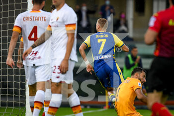 2021-09-19 - Antonin Barak (Verona) celebrates after scoring a goal 1-1 - HELLAS VERONA FC VS AS ROMA - ITALIAN SERIE A - SOCCER