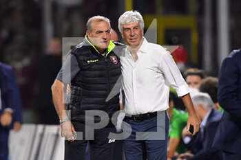 2021-09-18 - Salernitana's head coach Fabrizio Castori and Atalanta's head coach Gian Piero Gasperini  - US SALERNITANA VS ATALANTA BC - ITALIAN SERIE A - SOCCER