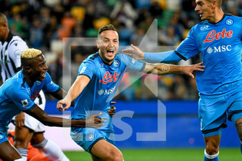 2021-09-20 - Amir Rrahmani (Napoli) celebrates after scoring a goal - UDINESE CALCIO VS SSC NAPOLI - ITALIAN SERIE A - SOCCER