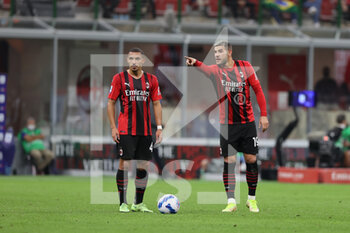 2021-09-22 - Theo Hernandez of AC Milan and Ismael Bennacer of AC Milan during the Serie A 2021/22 football match between AC Milan and Venezia FC at Giuseppe Meazza Stadium, Milan, Italy on September 22, 2021 - AC MILAN VS VENEZIA FC - ITALIAN SERIE A - SOCCER