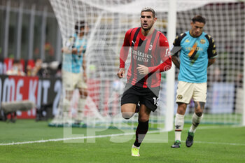 2021-09-22 - Theo Hernandez of AC Milan celebrates after scoring a goal during the Serie A 2021/22 football match between AC Milan and Venezia FC at Giuseppe Meazza Stadium, Milan, Italy on September 22, 2021 - AC MILAN VS VENEZIA FC - ITALIAN SERIE A - SOCCER