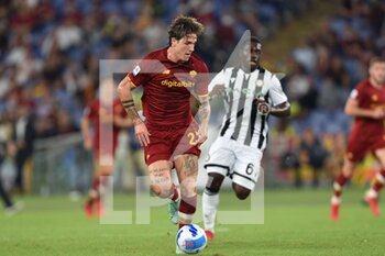 2021-09-23 - ROME, ITALY -  September 23 : Nicolo' Zaniolo   of  AS Roma in action  during the  Serie A soccer  match between  AS Roma and  Udinese  at Stadio Olimpico on  September 23,2021 in Rome Italy - AS ROMA VS UDINESE CALCIO - ITALIAN SERIE A - SOCCER