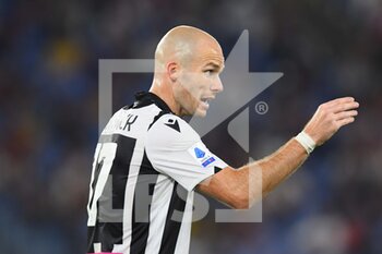 2021-09-23 - ROME, ITALY -  September 23 :  Bram Nuytinck  of  Udinese gestures  during the  Serie A soccer  match between  AS Roma and  Udinese   at Stadio Olimpico on September 23,2021 in Rome Italy
 - AS ROMA VS UDINESE CALCIO - ITALIAN SERIE A - SOCCER