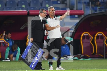 2021-09-23 - ROME, ITALY - September 23 :  Head Coach Luca Gotti of  Udinese  gestures  during  Italian  Serie A soccer match between  AS Roma and  Udinese  at Stadio Olimpico on September 23,2021  in Rome Italy - AS ROMA VS UDINESE CALCIO - ITALIAN SERIE A - SOCCER
