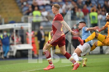 2021-09-26 - ROME, ITALY - September 26 : Serjei Milinkovic  of SS Lazio   scores a goal during  Italian Serie A soccer match between  SS Lazio  and AS Roma at Stadio Olimpico on  September 26,2021  in Rome Italy
 - SS LAZIO VS AS ROMA - ITALIAN SERIE A - SOCCER