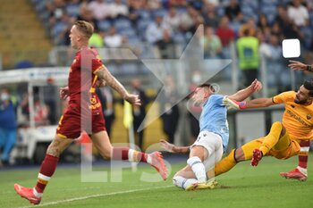 2021-09-26 - ROME, ITALY - September 26 : Serjei Milinkovic  of SS Lazio   scores a goal during  Italian Serie A soccer match between  SS Lazio  and AS Roma at Stadio Olimpico on  September 26,2021  in Rome Italy
 - SS LAZIO VS AS ROMA - ITALIAN SERIE A - SOCCER