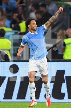 2021-09-26 - ROME, ITALY - September 26 : Felipe Anderson   of SS Lazio  celebratees after  scores a goal during  Italian Serie A soccer match between  SS Lazio  and AS Roma at Stadio Olimpico on  September 26,2021  in Rome Italy
 - SS LAZIO VS AS ROMA - ITALIAN SERIE A - SOCCER