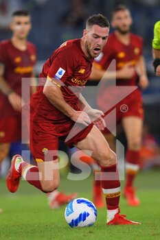 2021-09-26 - ROME, ITALY - September 26 : Jordan Veretout  of  AS Roma in Action during the  Serie A soccer match between   SS Lazio and  AS Roma  at Stadio Olimpico  on September 26,2021 in Rome,Italy 
 - SS LAZIO VS AS ROMA - ITALIAN SERIE A - SOCCER