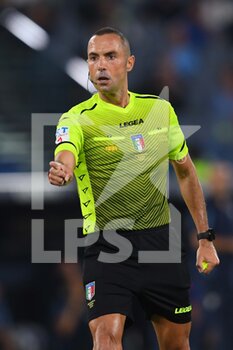2021-09-26 - ROME, ITALY - September 26 : The Referee Marco Guida gestures during Italian Serie A soccer match at between  SS Lazio and AS Roma  Stadio Olimpico on September 26,2021 in Rome Italy  

 - SS LAZIO VS AS ROMA - ITALIAN SERIE A - SOCCER