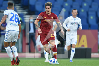 2021-10-03 - ROME, ITALY -  October 3 : Nicolo' Zaniolo  of  AS Roma in action  during the  Serie A soccer  match between  AS Roma and  Empoli FC  at Stadio Olimpico on  October 3,2021 in Rome Italy - AS ROMA VS EMPOLI FC - ITALIAN SERIE A - SOCCER