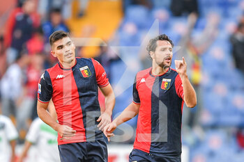 2021-10-17 - Johan Vásquez (Genoa) and Mattia Destro (Genoa)
, celebrates after scoring a goal - GENOA CFC VS US SASSUOLO - ITALIAN SERIE A - SOCCER