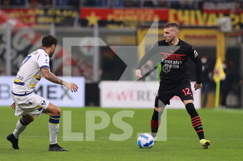 2021-10-16 - Ante Rebic of AC Milan in action during the Serie A 2021/22 football match between AC Milan and Hellas Verona FC at Giuseppe Meazza Stadium, Milan, Italy on October 16, 2021 - AC MILAN VS HELLAS VERONA FC - ITALIAN SERIE A - SOCCER