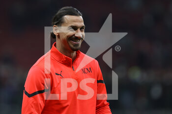 2021-10-16 - Zlatan Ibrahimovic of AC Milan smiling during the Serie A 2021/22 football match between AC Milan and Hellas Verona FC at Giuseppe Meazza Stadium, Milan, Italy on October 16, 2021 - AC MILAN VS HELLAS VERONA FC - ITALIAN SERIE A - SOCCER