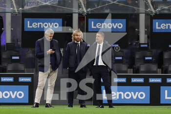 2021-10-24 - Pavel Nedved Vice-President of Juventus FC, Maurizio Arrivabene A.D. of Juventus FC and Federico Cherubini Manager of Juventus FC during the Serie A 2021/22 football match between FC Internazionale and Juventus FC at Giuseppe Meazza Stadium, Milan, Italy on October 24, 2021 - INTER - FC INTERNAZIONALE VS JUVENTUS FC - ITALIAN SERIE A - SOCCER