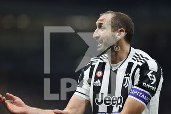 2021-10-24 - Giorgio Chiellini of Juventus FC reacts during the Serie A 2021/22 football match between FC Internazionale and Juventus FC at Giuseppe Meazza Stadium, Milan, Italy on October 24, 2021 - INTER - FC INTERNAZIONALE VS JUVENTUS FC - ITALIAN SERIE A - SOCCER