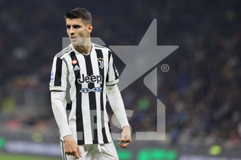 2021-10-24 - Alvaro Morata of Juventus FC during the Serie A 2021/22 football match between FC Internazionale and Juventus FC at Giuseppe Meazza Stadium, Milan, Italy on October 24, 2021 - INTER - FC INTERNAZIONALE VS JUVENTUS FC - ITALIAN SERIE A - SOCCER