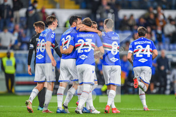 2021-10-22 - team Sampdoria celebrates after scoring a goal - UC SAMPDORIA VS SPEZIA CALCIO - ITALIAN SERIE A - SOCCER