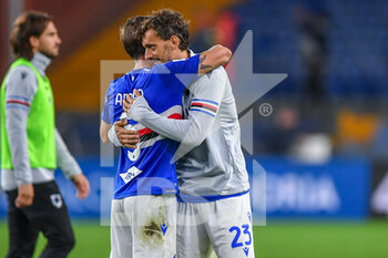 2021-10-22 - ADRIEN SILVA (Sampdoria) and MANOLO GABBIADINI (Sampdoria), celebrates after scoring a match - UC SAMPDORIA VS SPEZIA CALCIO - ITALIAN SERIE A - SOCCER