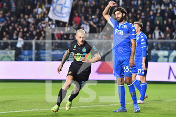 2021-10-27 - Federico Dimarco (Inter) celebrates after scoring a goal - EMPOLI FC VS INTER - FC INTERNAZIONALE - ITALIAN SERIE A - SOCCER
