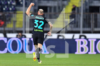2021-10-27 - Federico Dimarco (Inter) celebrates after scoring a goal - EMPOLI FC VS INTER - FC INTERNAZIONALE - ITALIAN SERIE A - SOCCER