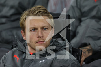 2021-10-26 - Simon Kjaer of AC Milan in the bench during the Serie A 2021/22 football match between AC Milan and Torino FC at Giuseppe Meazza Stadium, Milan, Italy on October 26, 2021 - AC MILAN VS TORINO FC - ITALIAN SERIE A - SOCCER