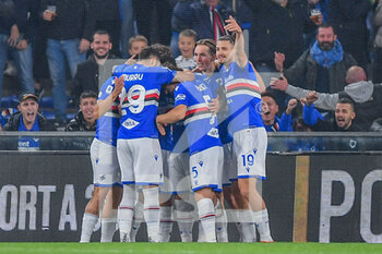 2021-10-27 - team sampdoria, celebrates after scoring a goal - UC SAMPDORIA VS ATALANTA BC - ITALIAN SERIE A - SOCCER