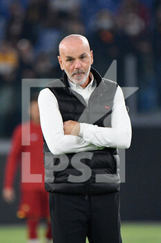 2021-10-31 - Stefano Pioli coach (AC Milan)  during the  Italian Football Championship League A 2021/2022 match between AS Roma vs AC Milan at the Olimpic Stadium in Rome  on 31 October  2021. - AS ROMA VS AC MILAN - ITALIAN SERIE A - SOCCER