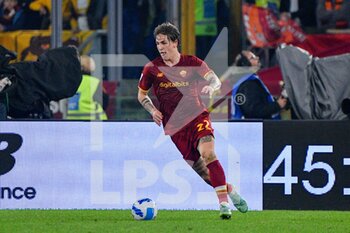 2021-10-31 - Nicolo' Zaniolo (AS Roma)  during the  Italian Football Championship League A 2021/2022 match between AS Roma vs AC Milan at the Olimpic Stadium in Rome  on 31 October  2021. - AS ROMA VS AC MILAN - ITALIAN SERIE A - SOCCER
