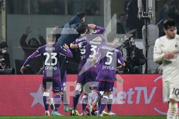 2021-11-20 - Esultanza Fiorentina dopo il gol di Riccardo Saponara (Fiorentina) - ACF FIORENTINA VS AC MILAN - ITALIAN SERIE A - SOCCER