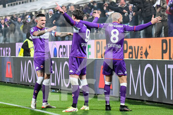 2021-11-20 - Esultanza Fiorentina per il 3-0 di Dusan Vlahovic (Fiorentina) - ACF FIORENTINA VS AC MILAN - ITALIAN SERIE A - SOCCER