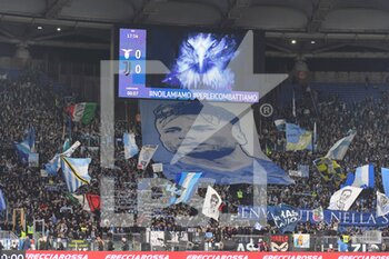 2021-11-20 - ROME, ITALY - November 20 : North Curve of SS Lazio pose a photo before  the  Serie A soccer match between  SS Lazio and  FC Juventus  at Stadio Olimpico on November 20,2021 in Rome,Italy - SS LAZIO VS JUVENTUS FC - ITALIAN SERIE A - SOCCER