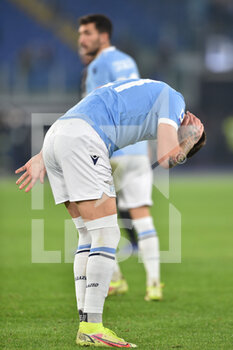 2021-11-20 - ROME, ITALY - November 20 :  Serjei Milinkovic   of SS Lazio gestures after the Referee Marco Guida grants the second  penalty    during Italian Serie A soccer match between  SS Lazio and FC Juventus at Stadio Olimpico on November 20,2021  in Rome Italy     - SS LAZIO VS JUVENTUS FC - ITALIAN SERIE A - SOCCER