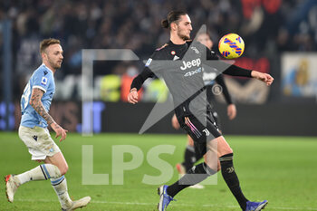 2021-11-20 - ROME, ITALY - November 20 :   Adrien Rabiot (R) of FC Juventus in Action during the  Serie A soccer match between   SS Lazio and  FC Juventus at Stadio Olimpico  on November 20,2021 in Rome,Italy   - SS LAZIO VS JUVENTUS FC - ITALIAN SERIE A - SOCCER