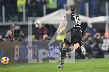 2021-11-20 - ROME, ITALY - November 20 : Leonardo Bonucci (19) of  Juventus FC celebrates after scoring The second  penalty during Italian Serie A soccer match between  SS Lazio and FC Juventus at Stadio Olimpico on November 20,2021  in Rome Italy  - SS LAZIO VS JUVENTUS FC - ITALIAN SERIE A - SOCCER