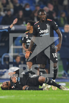2021-11-20 - ROME, ITALY - November 20 :  Moise Kean  (18  ) of  FC Juventus gestures after James Mckennie injured during  Italian Serie A soccer match between  SS Lazio  and FC Juventus at Stadio Olimpico on November 20,2021  in Rome Italy  - SS LAZIO VS JUVENTUS FC - ITALIAN SERIE A - SOCCER