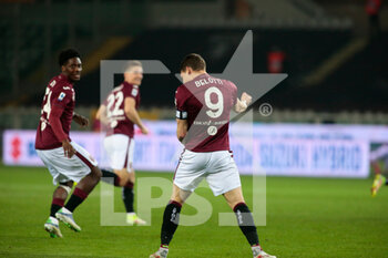 2021-11-22 - Andrea Belotti (Torino Fc) celebrating after the first goal during the Italian Serie A football match between Torino FC and Udinese Calcio at Stadio Grande Torino, Torino, Italy - TORINO FC VS UDINESE CALCIO - ITALIAN SERIE A - SOCCER
