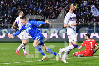 2021-11-27 - Andrea Pinamonti (Empoli) esulta dopo aver segnato un gol - EMPOLI FC VS ACF FIORENTINA - ITALIAN SERIE A - SOCCER