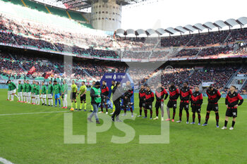 2021-11-28 - AC Milan and US Sassuolo players during the Serie A 2021/22 football match between AC Milan and US Sassuolo at Giuseppe Meazza Stadium, Milan, Italy on November 28, 2021 - AC MILAN VS US SASSUOLO - ITALIAN SERIE A - SOCCER