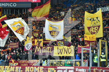 2021-11-28 - Supporters AS Roma during the  Italian Football Championship League A 2021/2022 match between AS Roma vs Torino FC at the Olimpic Stadium in Rome  on 28 November  2021. - AS ROMA VS TORINO FC - ITALIAN SERIE A - SOCCER