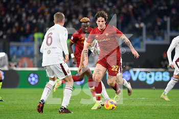 2021-11-28 - Nicolo' Zaniolo (AS Roma)  during the  Italian Football Championship League A 2021/2022 match between AS Roma vs Torino FC at the Olimpic Stadium in Rome  on 28 November  2021. - AS ROMA VS TORINO FC - ITALIAN SERIE A - SOCCER