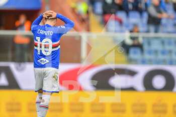 2021-11-27 - Francesco Caputo (Sampdoria) disappointment - UC SAMPDORIA VS HELLAS VERONA FC - ITALIAN SERIE A - SOCCER