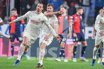 2021-12-01 - Zlatan Ibrahimovic (Milan)
, Matteo Gabbia (Milan), celebrates after scoring a goal - GENOA CFC VS AC MILAN - ITALIAN SERIE A - SOCCER