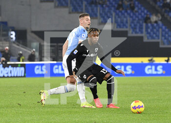 2021-12-02 - Destiny Udogie (Udinese) during the  Italian Football Championship League A 2021/2022 match between SS Lazio vs Udinese Calcio at the Olimpic Stadium in Rome on 02 December 2021. - SS LAZIO VS UDINESE CALCIO - ITALIAN SERIE A - SOCCER
